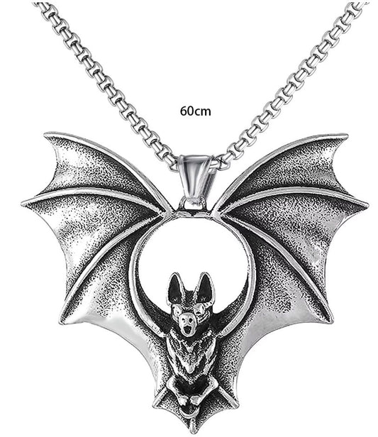 Silver Bat Necklace