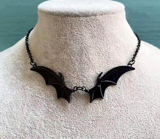 Black Bat Wing Necklace