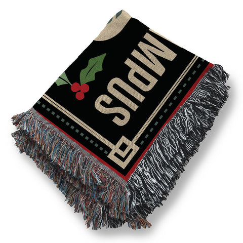 Merry Krampus Woven Creepmas Throw Blanket Jacquard