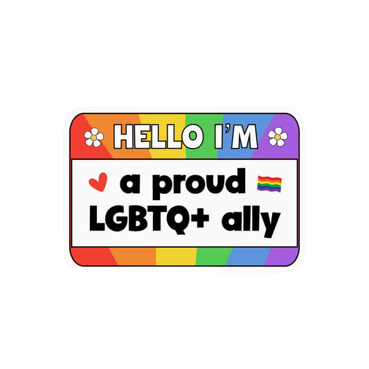Radical Buttons Ally Name Tag Sticker