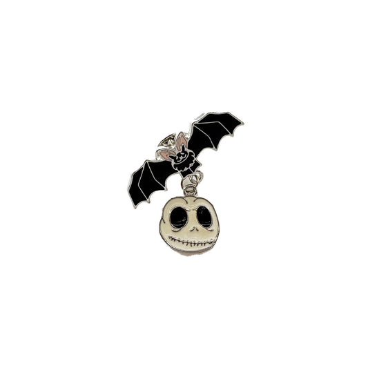 Black Bat with Jack Skellington Charm Pin