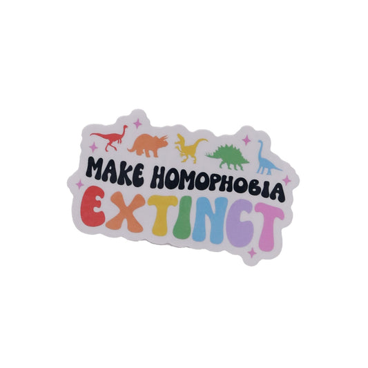Radical Buttons Make Homophobia Extinct Sticker