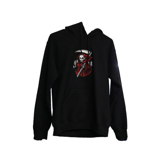 StitchnStabs Embroidered Red Reaper Hoodie