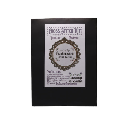The Gloomy Gremlin Frankenstein is the Doctor Cross Stitch Kit