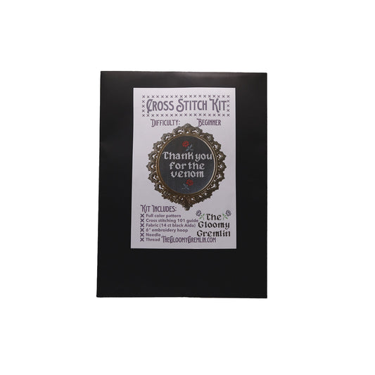 The Gloomy Gremlin Thank You For the Venom Cross Stitch Kit