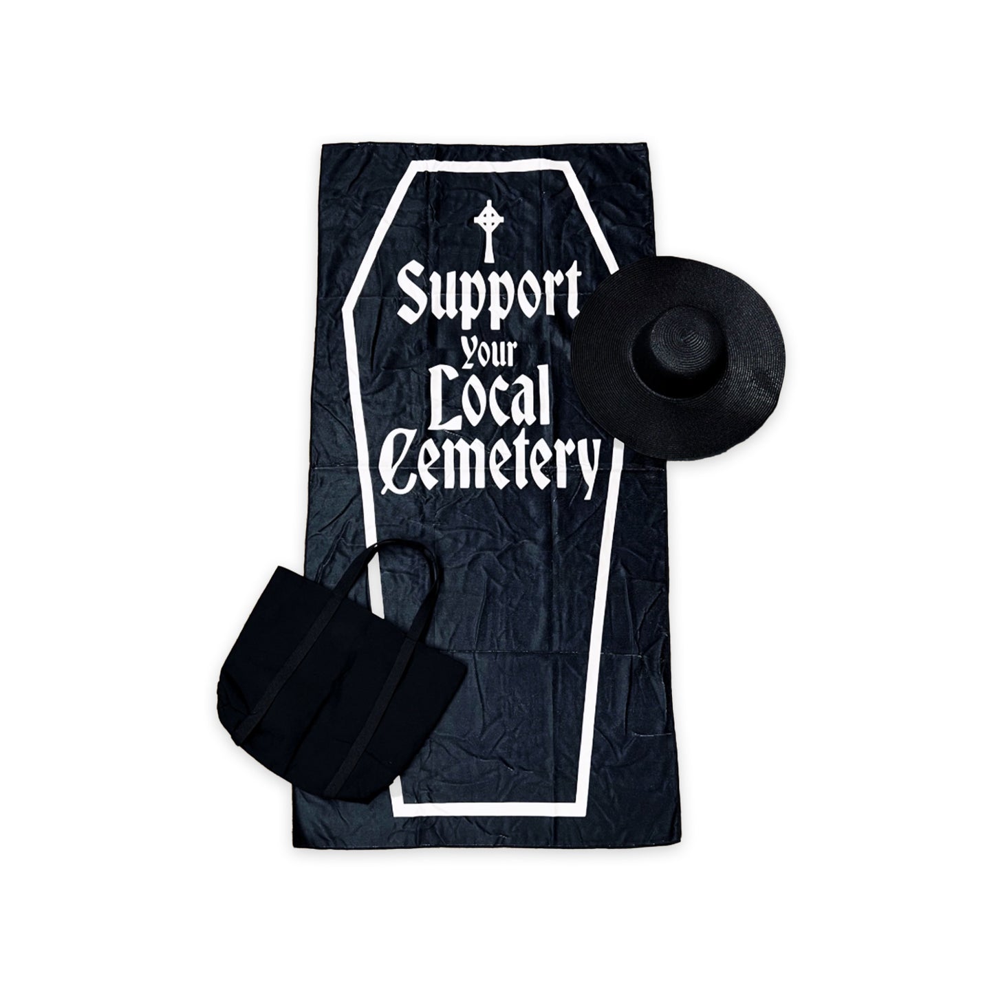Witchwood Bags Support Your Local Cemetery Beach Towel