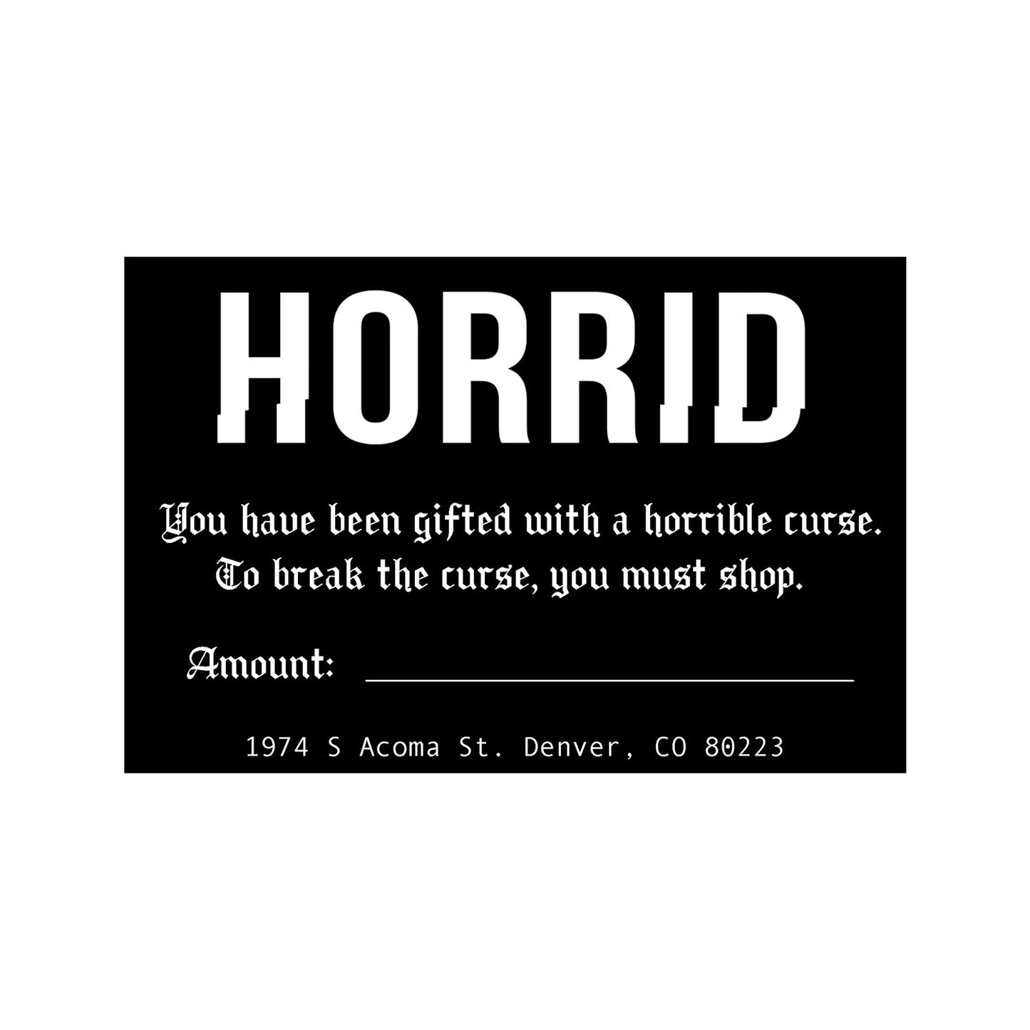 Tarjeta de Regalo HORRID