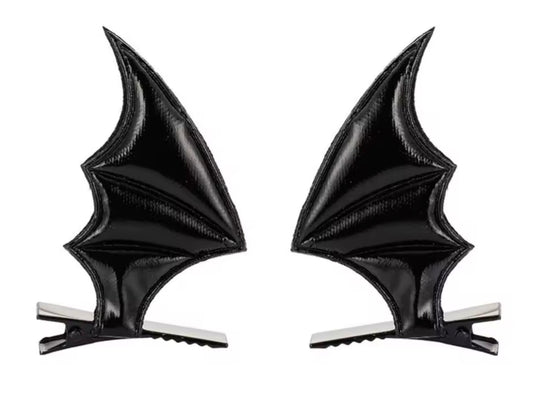Black Bat Wings Hairclips
