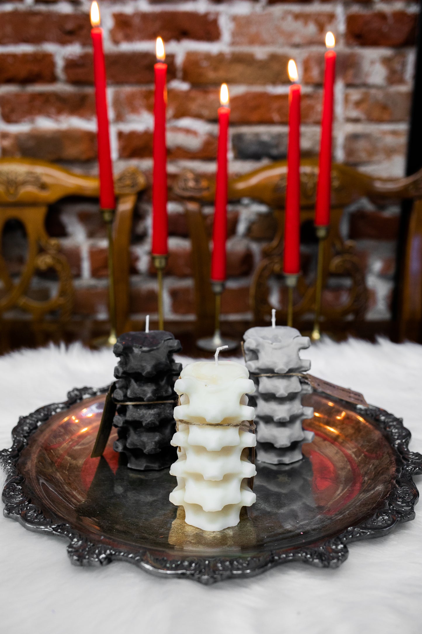 Susan Schomigs Creations Human Spine White Molded Candle